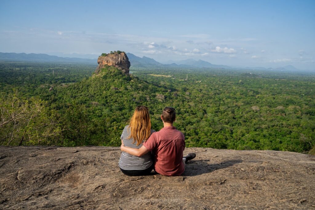 Sigiriya day tour from Colombo - panoramic 360-degree view from the summit of Sigiriya Rock over Sri Lankan jungle canopy