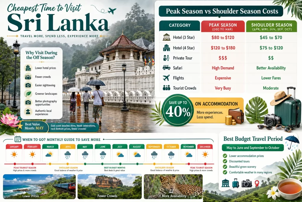 cheapest time to visit Sri Lanka - budget travel during shoulder months