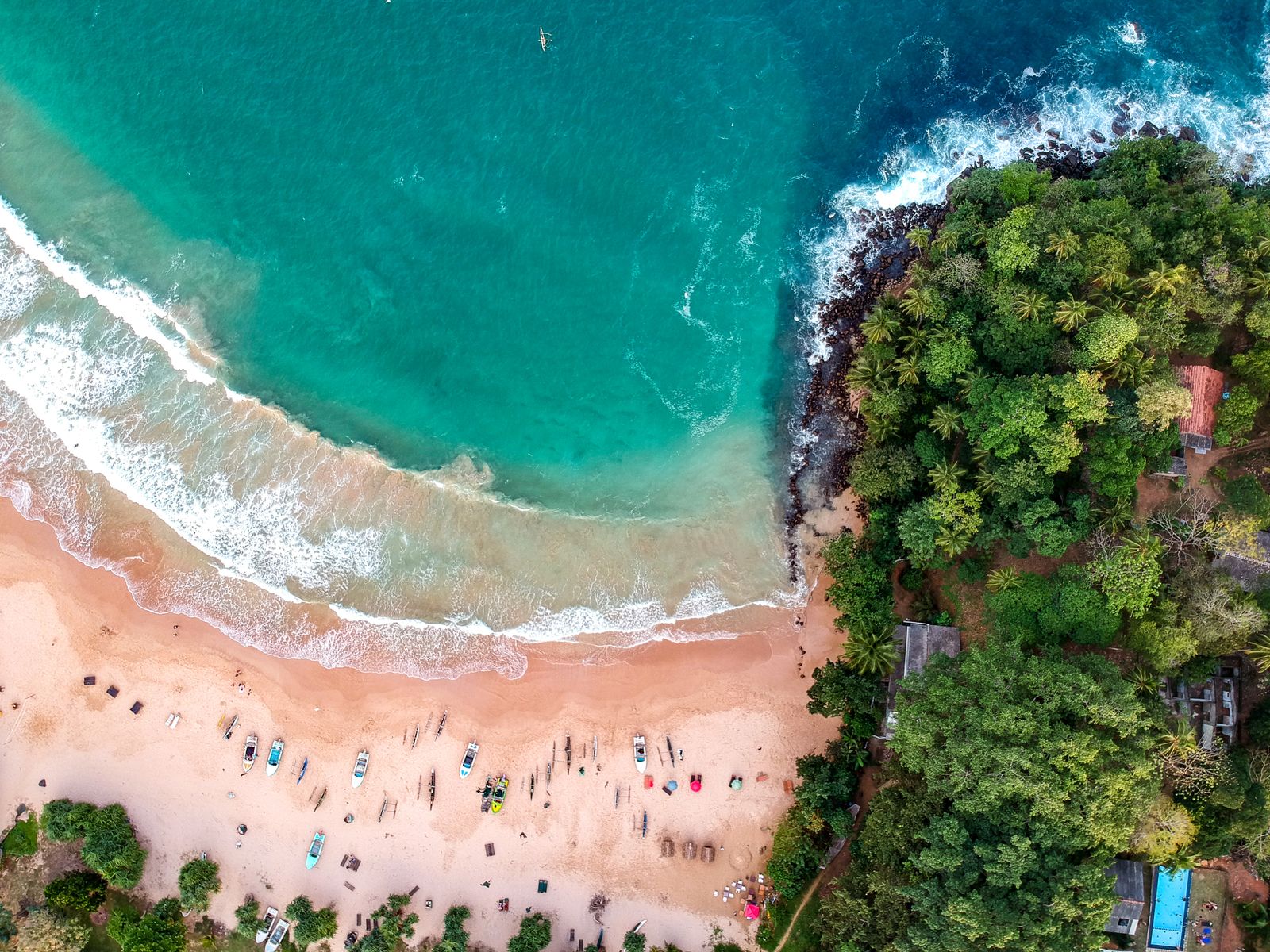 best beaches in Sri Lanka coast by coast - aerial view of a tropical coastline