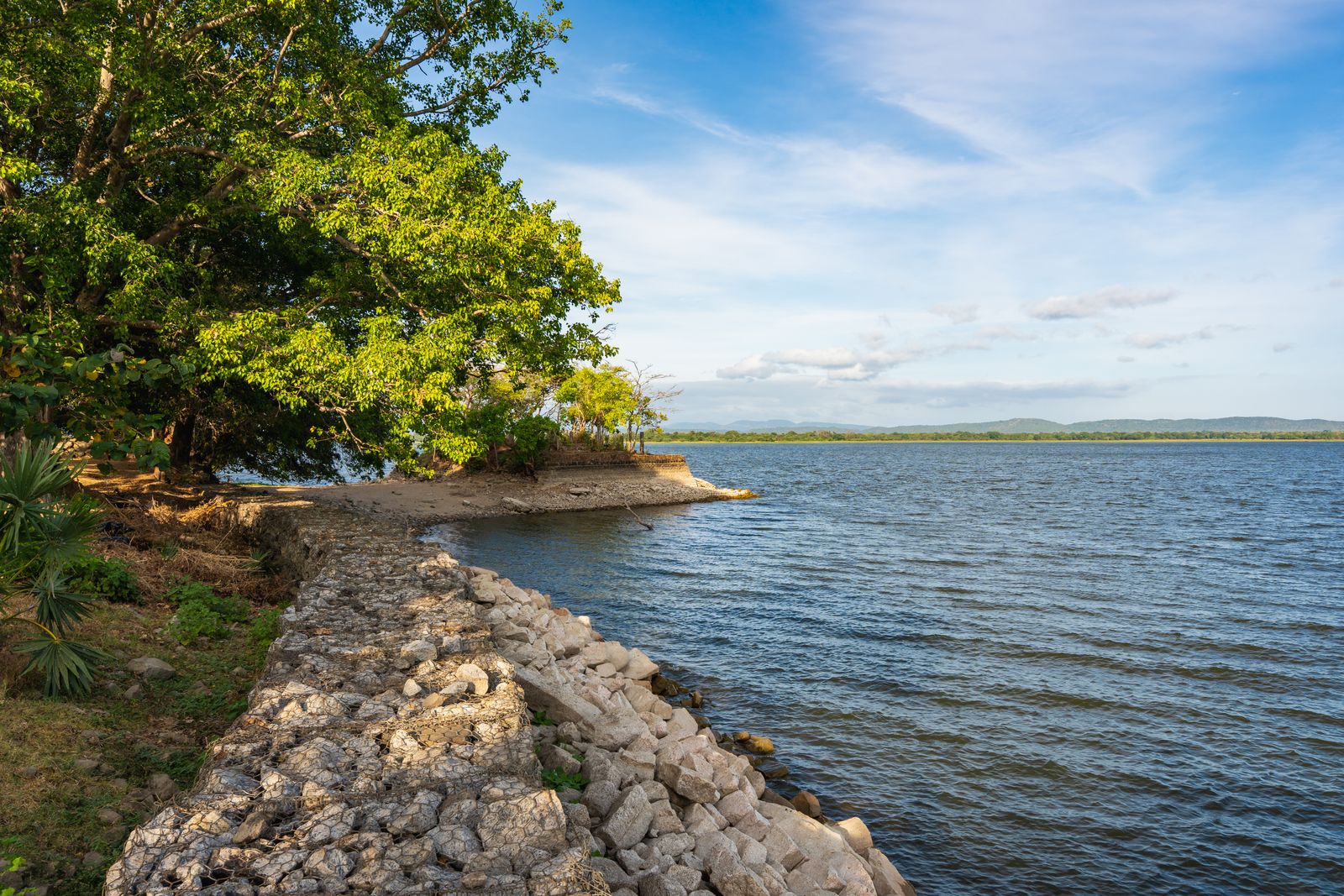 Sri Lanka Cultural Triangle tour - aerial view of the ancient Parakrama Samudra reservoir near Polonnaruwa